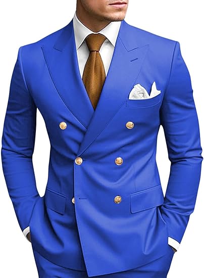 2 Piece Double Breasted Suit Men Slim Fit Mens Double Breasted Blazer Pants Sets Wedding Prom Homecoming Suit (#vs36)
