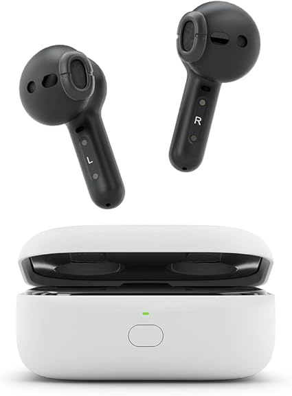 Amazon Echo Buds (newest model), True Wireless Bluetooth 5.2 Earbuds with Alexa, audio personalization, multipoint, 20H battery with charging case, fast charging, sweat resistant, Black