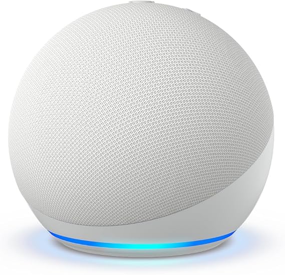 Amazon Echo Dot (newest model), Vibrant sounding Alexa speaker, Great for bedrooms, dining rooms and offices, Glacier White