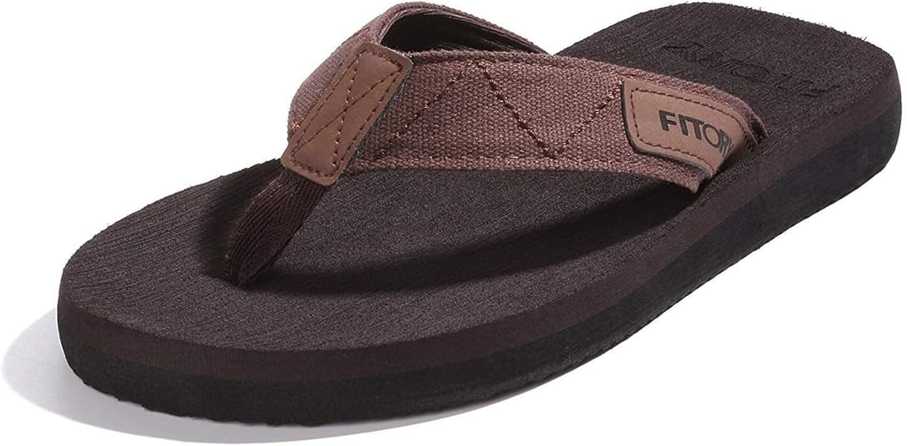 FITORY Men's Flip-Flops, Thongs Sandals Comfort Slippers for Beach #ves4