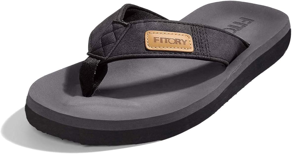 FITORY Men's Flip-Flops, Thongs Sandals Comfort Slippers for Beach #ves5