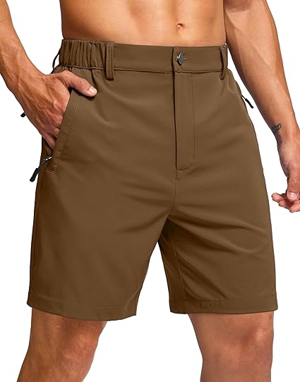 G Gradual Men's Hiking Shorts >7 Lightewight Casual Shorts for Men Quick Dry Stretch Golf Shorts with 3 Zipper Pockets Summer (#vs6)