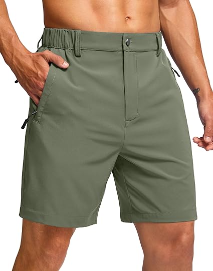 G Gradual Men's Hiking Shorts >7 Lightewight Casual Shorts for Men Quick Dry Stretch Golf Shorts with 3 Zipper Pockets Summer (#vs8)