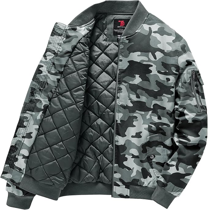 Gopune Men's Windproof Bomber Jacket Warm Water Resistant Windbreaker Winter Outwear Quilted Jackets Coats (#vs10)