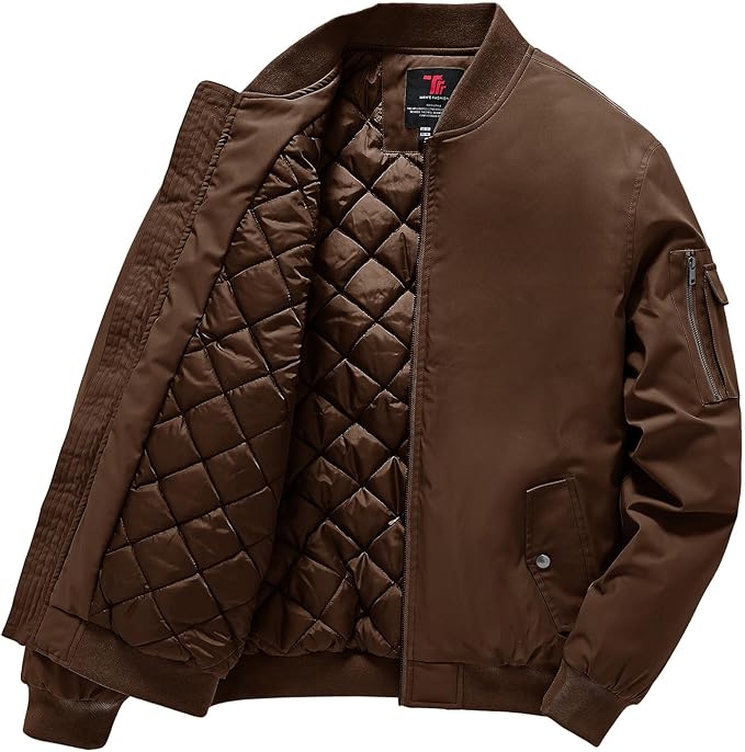 Gopune Men's Windproof Bomber Jacket Warm Water Resistant Windbreaker Winter Outwear Quilted Jackets Coats (#vs3)