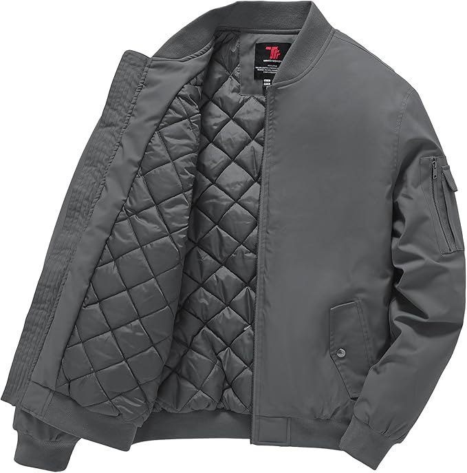 Gopune Men's Windproof Bomber Jacket Warm Water Resistant Windbreaker Winter Outwear Quilted Jackets Coats (#vs4)