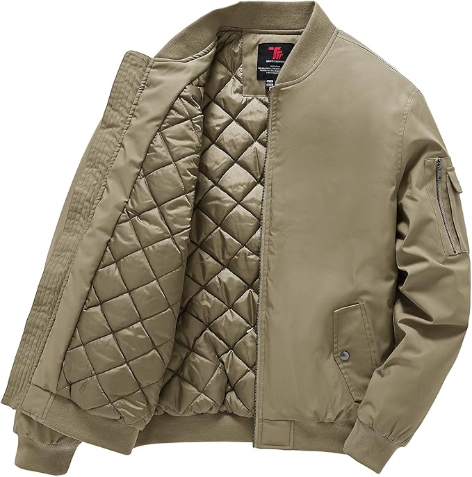 Gopune Men's Windproof Bomber Jacket Warm Water Resistant Windbreaker Winter Outwear Quilted Jackets Coats (#vs5)