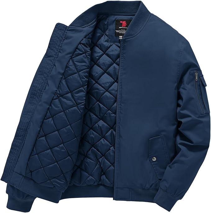 Gopune Men's Windproof Bomber Jacket Warm Water Resistant Windbreaker Winter Outwear Quilted Jackets Coats (#vs6)