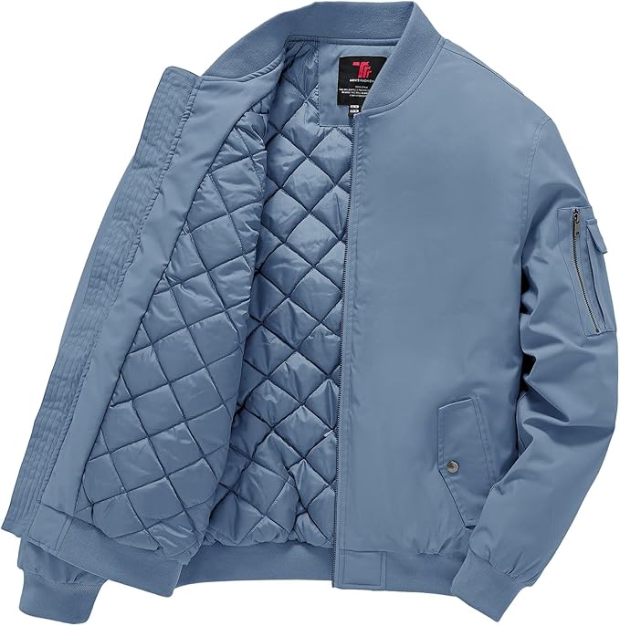 Gopune Men's Windproof Bomber Jacket Warm Water Resistant Windbreaker Winter Outwear Quilted Jackets Coats (#vs8)