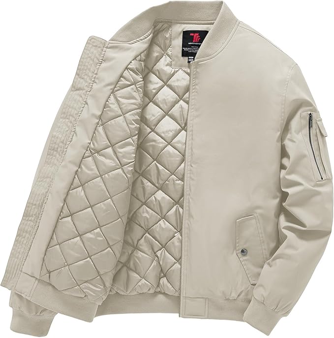 Gopune Men's Windproof Bomber Jacket Warm Water Resistant Windbreaker Winter Outwear Quilted Jackets Coats (#vs9)