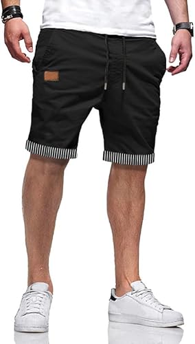 JMIERR Mens Casual Shorts - Cotton Drawstring Summer Beach Stretch Twill Chino Golf Shorts (#vs39)