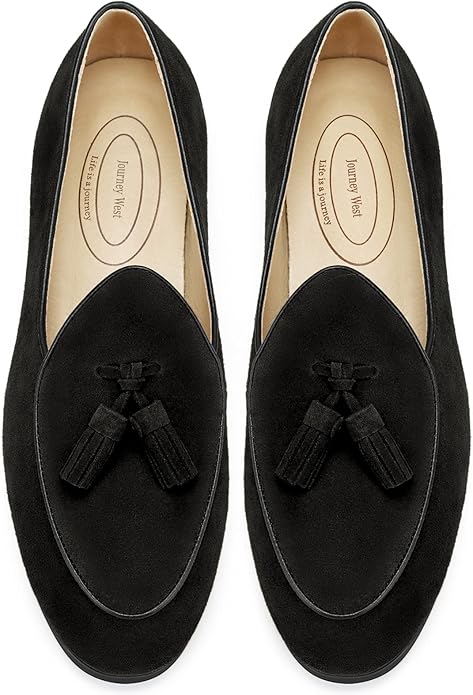 Journey West Men's Vintage Loafers for Men Belgian Loafers Slip-on Loafer Penny Loafer Casual Loafers #ves11