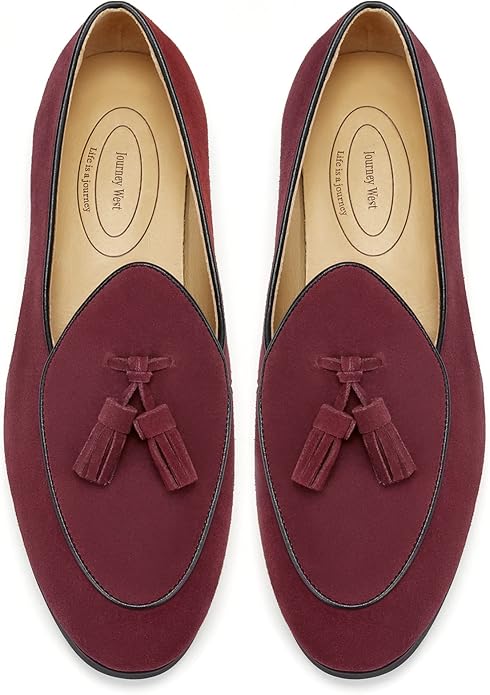 Journey West Men's Vintage Loafers for Men Belgian Loafers Slip-on Loafer Penny Loafer Casual Loafers #ves12