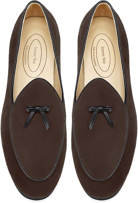 Journey West Men's Vintage Loafers for Men Belgian Loafers Slip-on Loafer Penny Loafer Casual Loafers #ves6