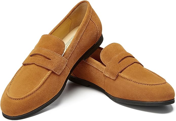 Journey West Men's Vintage Loafers for Men Belgian Loafers Slip-on Loafer Penny Loafer Casual Loafers #ves9