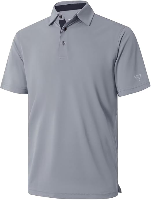 Mens Golf Shirt Short and Long Sleeve Moisture Wicking Dry Fit Performance Solid Casual Pique Golf Polo Shirts for Men (#vs17)
