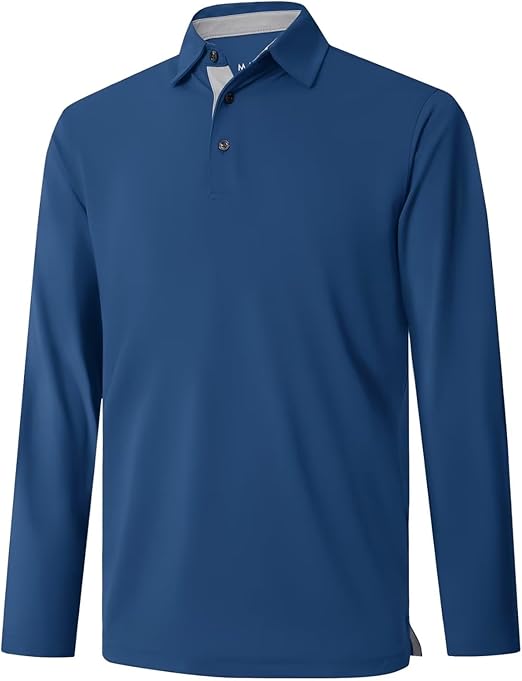 Mens Golf Shirt Short and Long Sleeve Moisture Wicking Dry Fit Performance Solid Casual Pique Golf Polo Shirts for Men (#vs31)