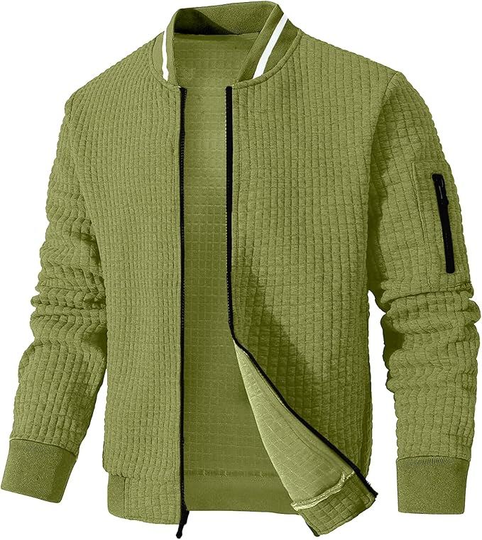 Mens Lightweight Jacket Casual Bomber Jacket Varsity Coat (#vs10)