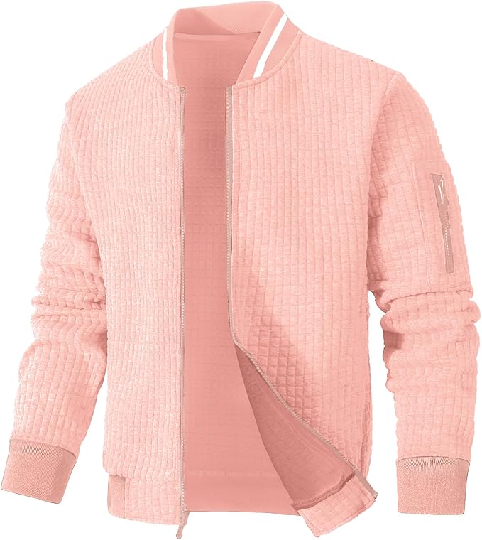 Mens Lightweight Jacket Casual Bomber Jacket Varsity Coat (#vs14)