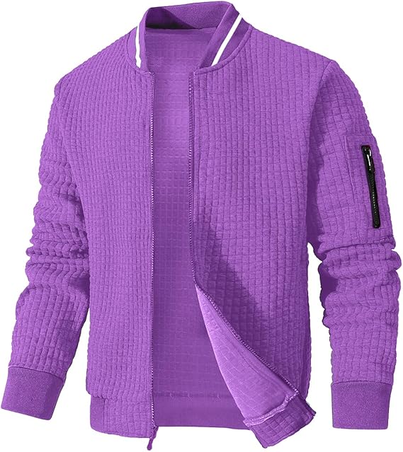 Mens Lightweight Jacket Casual Bomber Jacket Varsity Coat (#vs15)