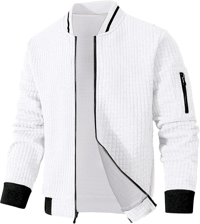 Mens Lightweight Jacket Casual Bomber Jacket Varsity Coat (#vs18)