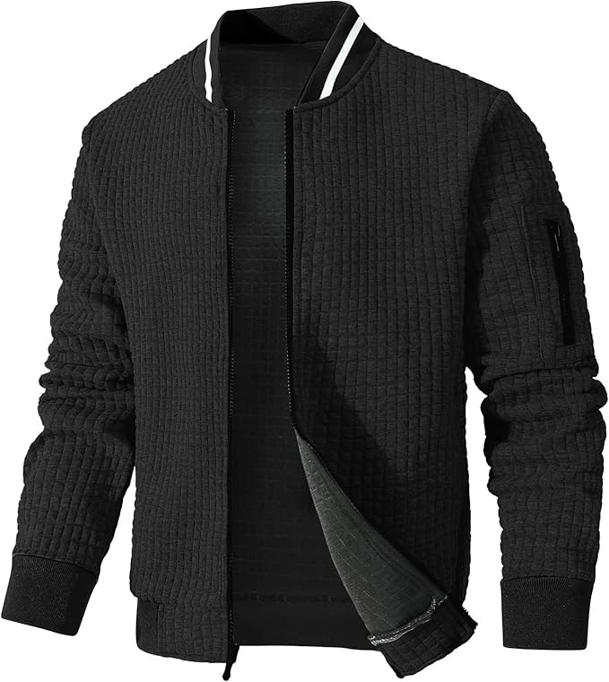 Mens Lightweight Jacket Casual Bomber Jacket Varsity Coat (#vs2)