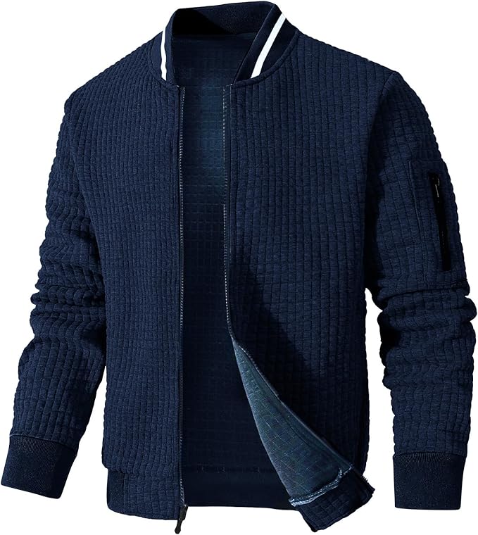 Mens Lightweight Jacket Casual Bomber Jacket Varsity Coat (#vs3)