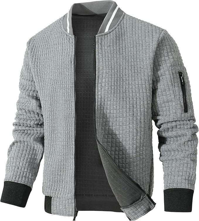 Mens Lightweight Jacket Casual Bomber Jacket Varsity Coat (#vs6)