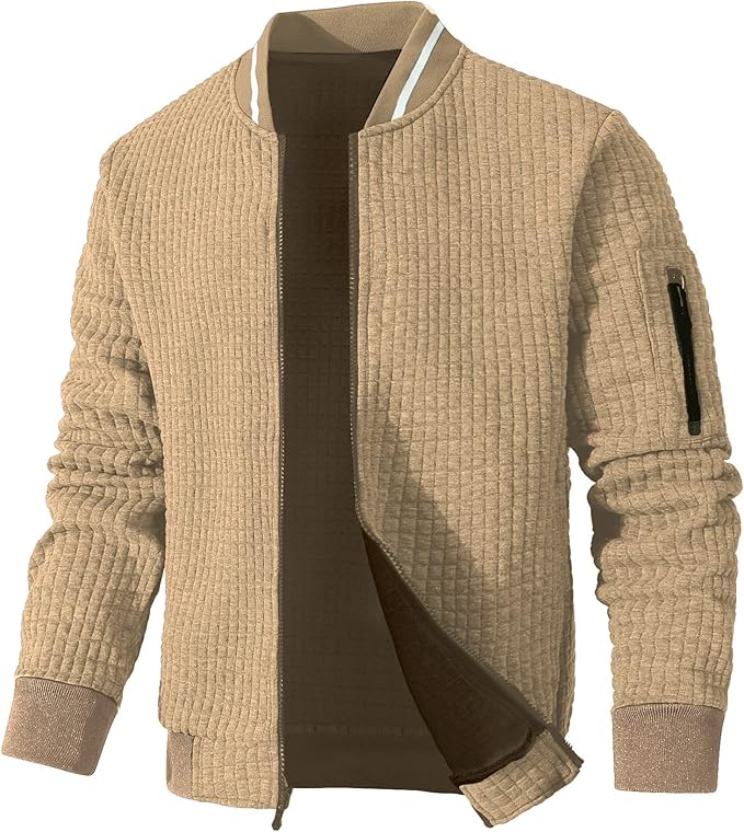 Mens Lightweight Jacket Casual Bomber Jacket Varsity Coat (#vs7)