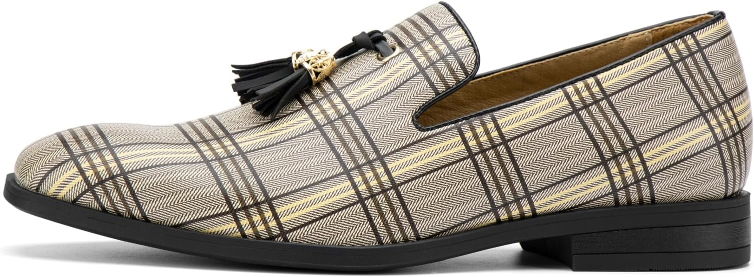 Men's Vintage Velvet Embroidery Noble Loafer Shoes Slip-on Loafer Smoking Slipper Tassel Loafer #ves11