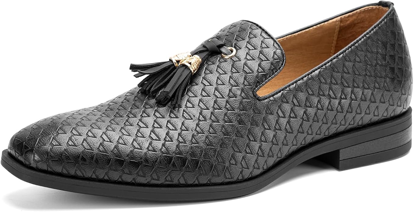 Men's Vintage Velvet Embroidery Noble Loafer Shoes Slip-on Loafer Smoking Slipper Tassel Loafer #ves20