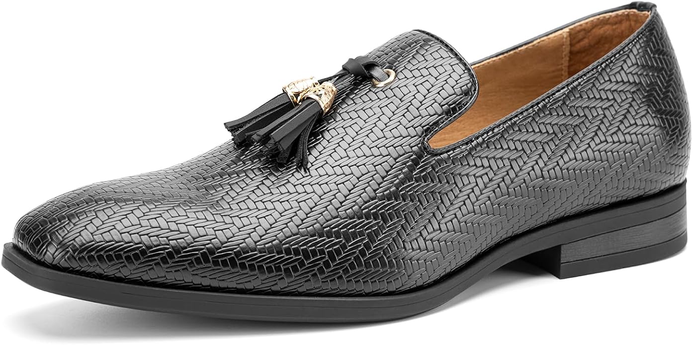 Men's Vintage Velvet Embroidery Noble Loafer Shoes Slip-on Loafer Smoking Slipper Tassel Loafer #ves21