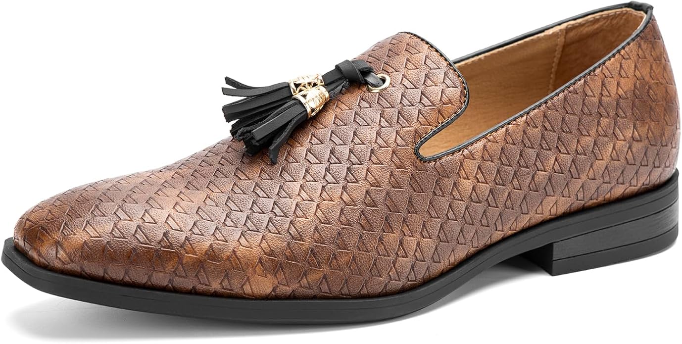 Men's Vintage Velvet Embroidery Noble Loafer Shoes Slip-on Loafer Smoking Slipper Tassel Loafer #ves23