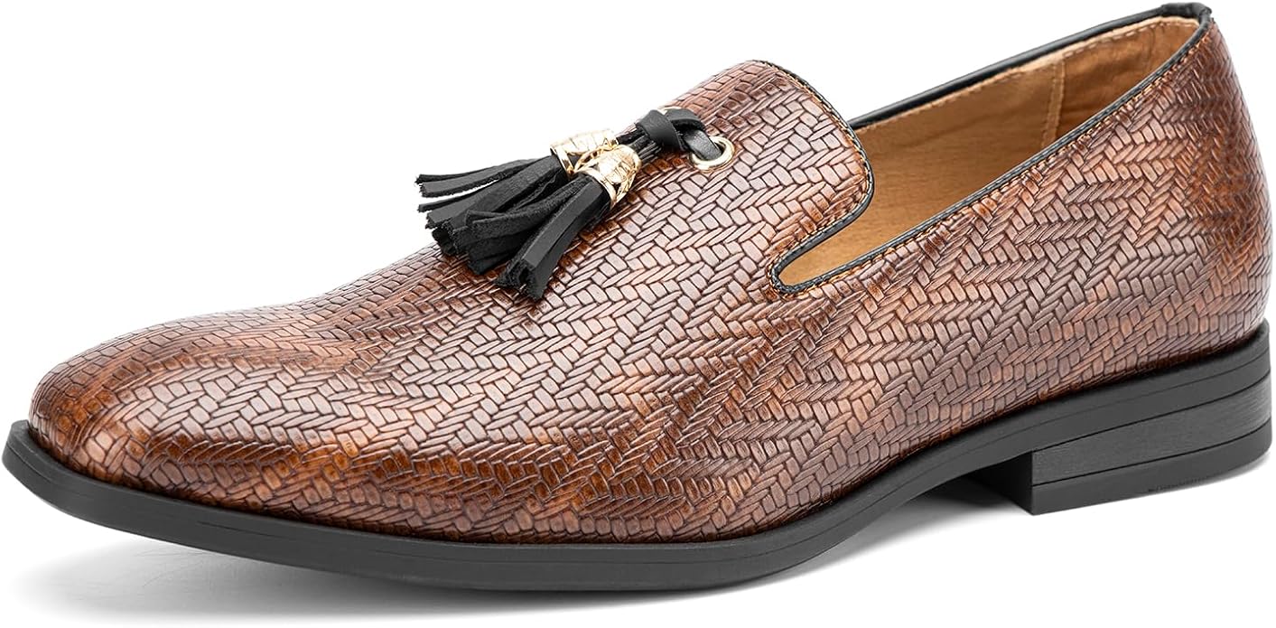 Men's Vintage Velvet Embroidery Noble Loafer Shoes Slip-on Loafer Smoking Slipper Tassel Loafer #ves24