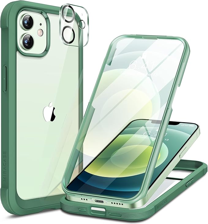 Miracase for iPhone SE Phone Case 3rd/2nd Generation 2022 2020 Full-Body with Built-in Glass Screen Protector, Heavy Duty 360° Protective Shockproof Bumper Cover for iPhone 8/SE, Blue #vs12)