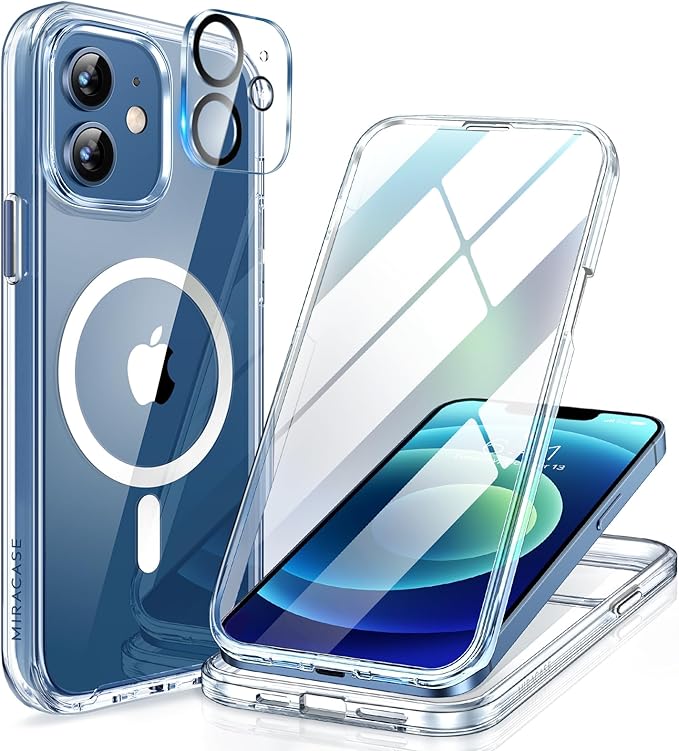 Miracase for iPhone SE Phone Case 3rd/2nd Generation 2022 2020 Full-Body with Built-in Glass Screen Protector, Heavy Duty 360° Protective Shockproof Bumper Cover for iPhone 8/SE, Blue #vs16)