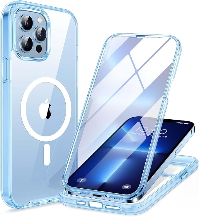 Miracase for iPhone SE Phone Case 3rd/2nd Generation 2022 2020 Full-Body with Built-in Glass Screen Protector, Heavy Duty 360° Protective Shockproof Bumper Cover for iPhone 8/SE, Blue #vs17)