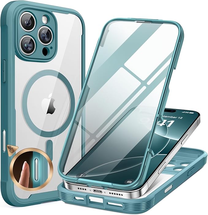 Miracase for iPhone SE Phone Case 3rd/2nd Generation 2022 2020 Full-Body with Built-in Glass Screen Protector, Heavy Duty 360° Protective Shockproof Bumper Cover for iPhone 8/SE, Blue #vs24)