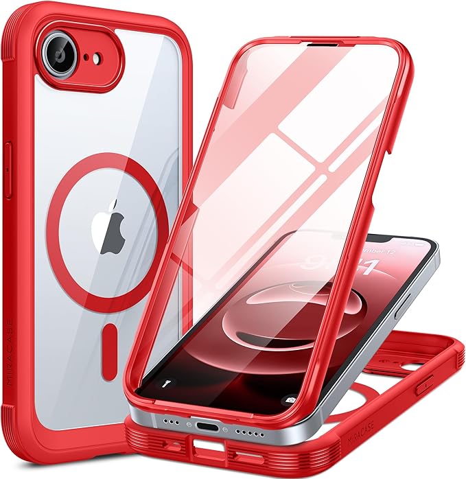 Miracase for iPhone SE Phone Case 3rd/2nd Generation 2022 2020 Full-Body with Built-in Glass Screen Protector, Heavy Duty 360° Protective Shockproof Bumper Cover for iPhone 8/SE, Blue #vs32)