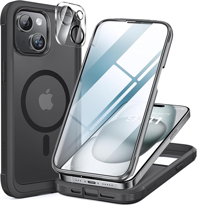 Miracase for iPhone SE Phone Case 3rd/2nd Generation 2022 2020 Full-Body with Built-in Glass Screen Protector, Heavy Duty 360° Protective Shockproof Bumper Cover for iPhone 8/SE, Blue #vs35)