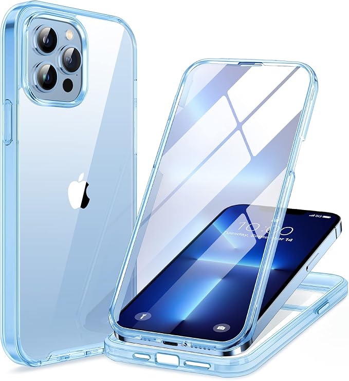Miracase for iPhone SE Phone Case 3rd/2nd Generation 2022 2020 Full-Body with Built-in Glass Screen Protector, Heavy Duty 360° Protective Shockproof Bumper Cover for iPhone 8/SE, Blue #vs4)