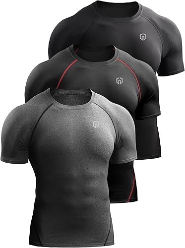 NELEUS Men's Compression Baselayer Athletic Workout T Shirts (#vs2)