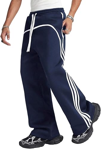 ZAFUL Men's Baggy Track Pants Y2K Streetwear Pants Drawstring Letter Pockets Casual Lounge Trousers (#vs21)